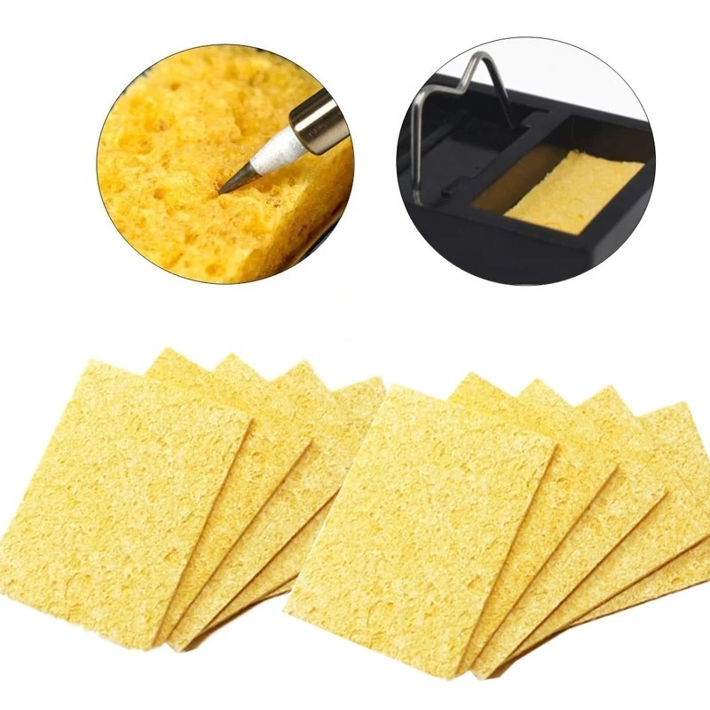 Tools For Electronic Workshop - 10 Stück 6x6cm Lötkolben-Reinigungsschwamm, wiederverwendbarer Anti-Verbrühungs-Lötspitzenreiniger